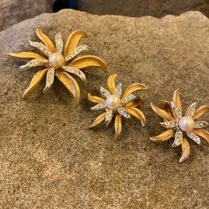 ❄️❄️🎀vintage brooch with matching earrings